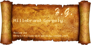 Hillebrand Gergely névjegykártya